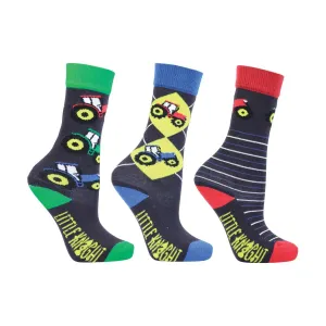 Tractor Collection Horse Riding Socks by Little Knight (Pack of 3)