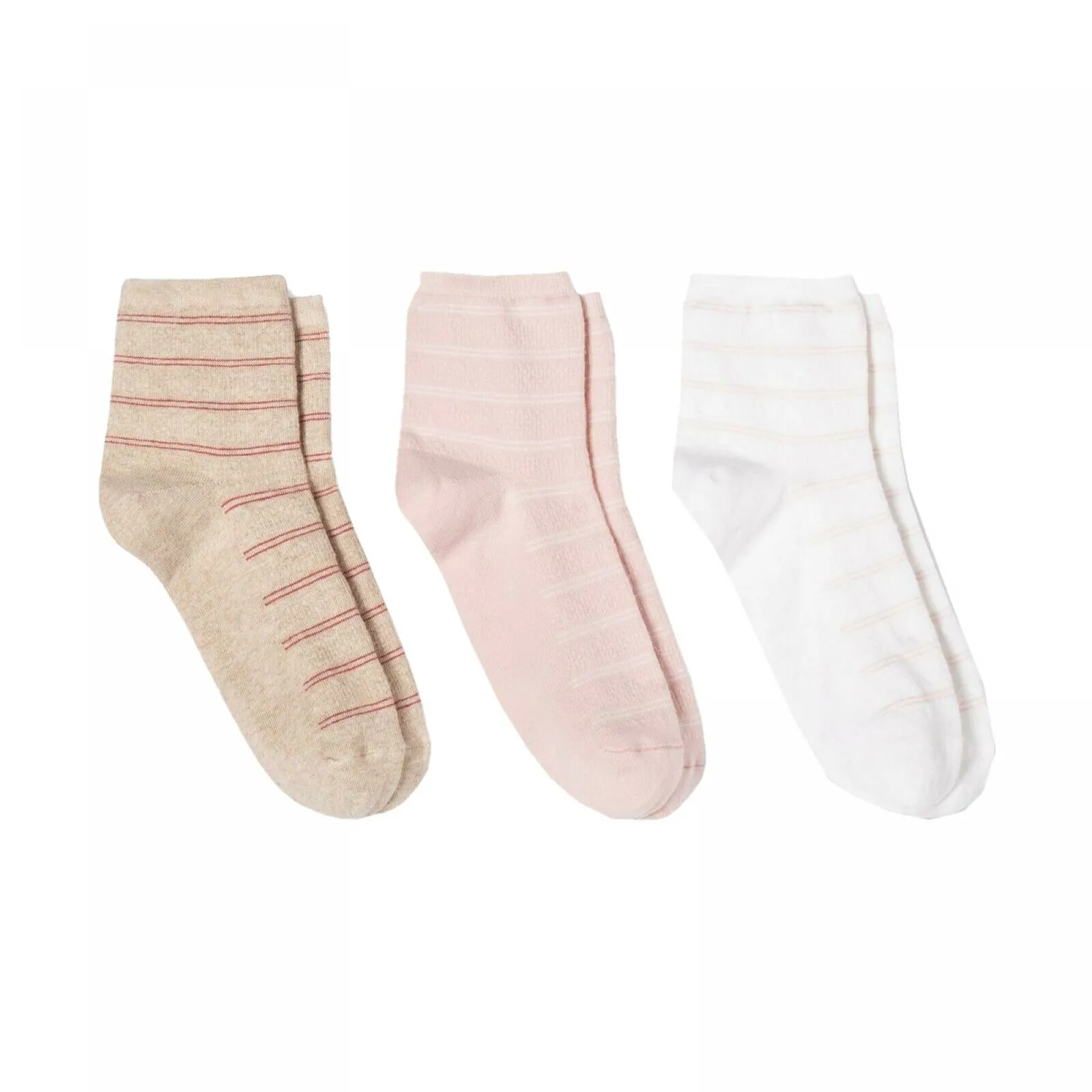 Universal Thread Women's 3 Pack Striped Ankle Mesh Socks