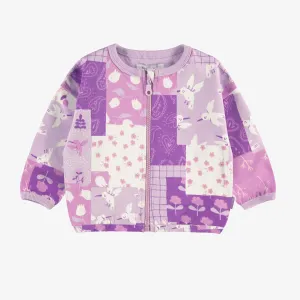 Veste mauve à imprimé patchwork, bébé||Purple vest with patchwork print, baby