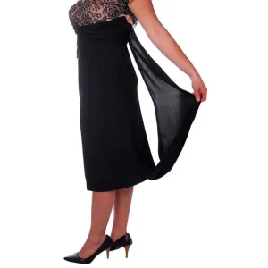 Vintage Black /Pink Rayon & Lace Cocktail Hobble Dress Wiggle Train 1950s 40-30-43