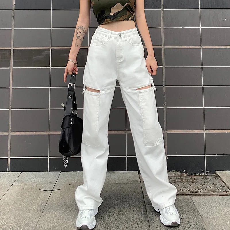 Vintage High-Waisted Women's Wide Leg Jeans by Rockmore