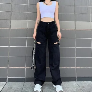 Vintage High-Waisted Women's Wide Leg Jeans by Rockmore