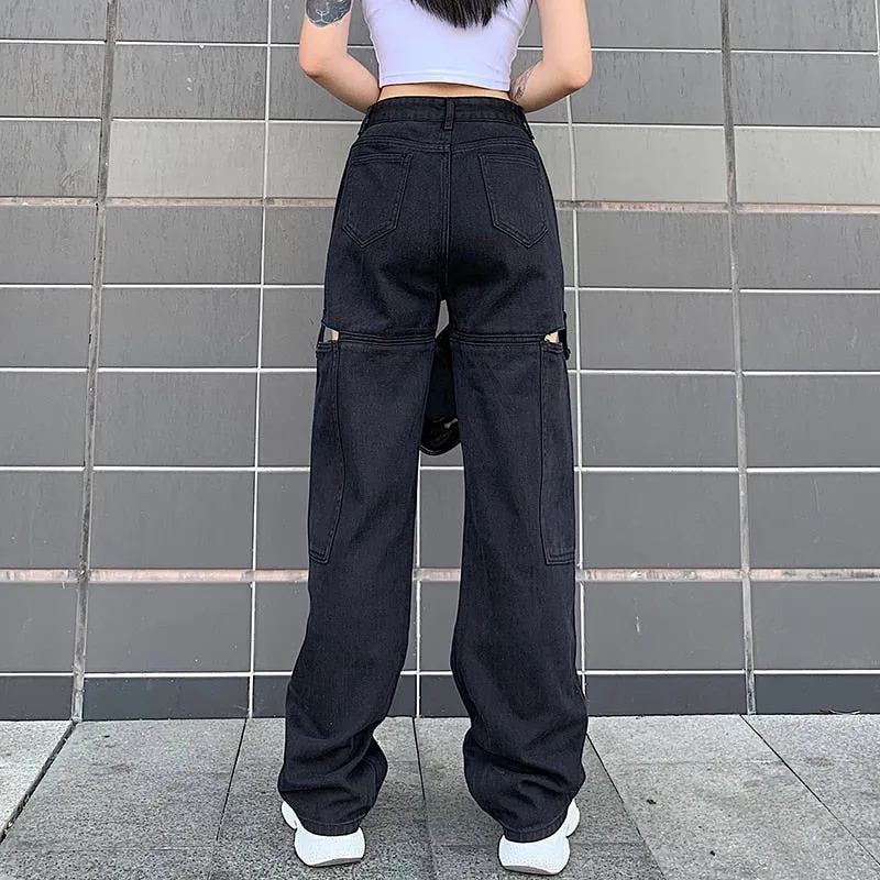 Vintage High-Waisted Women's Wide Leg Jeans by Rockmore