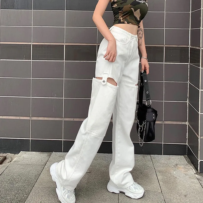 Vintage High-Waisted Women's Wide Leg Jeans by Rockmore
