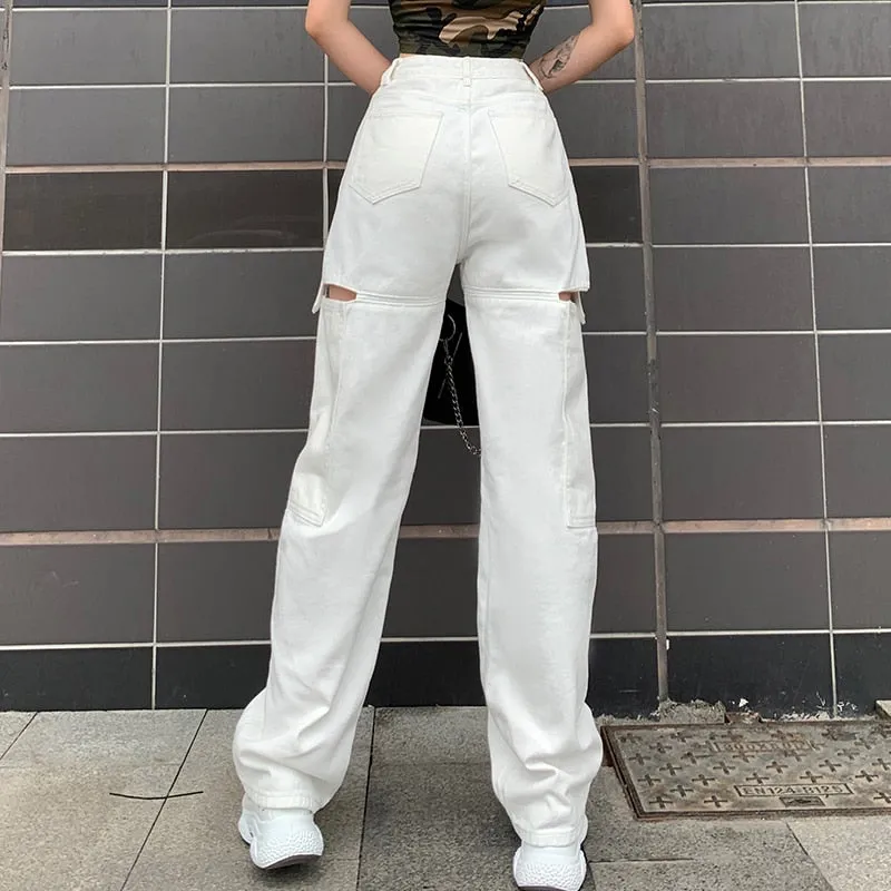 Vintage High-Waisted Women's Wide Leg Jeans by Rockmore