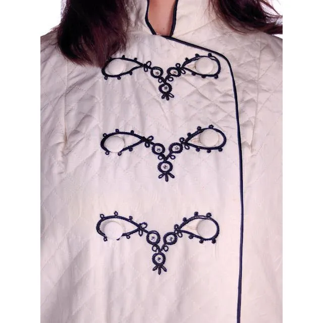 Vintage Ladies Pajamas Loungwear Set Black & White 1950s 42 Bust
