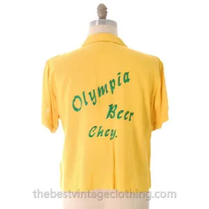 Vintage Rayon Ladies Bowling Shirt Evelyn 1950s Large