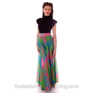 Vintage Sheer Palazzo Pants Super 1960s Mod Print Mr. Pants 27 Waist
