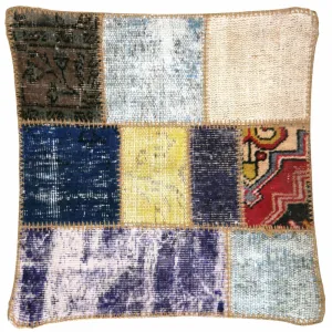 Vintage Turkish OverDyed Patchwork Pillow - 24" x 24"