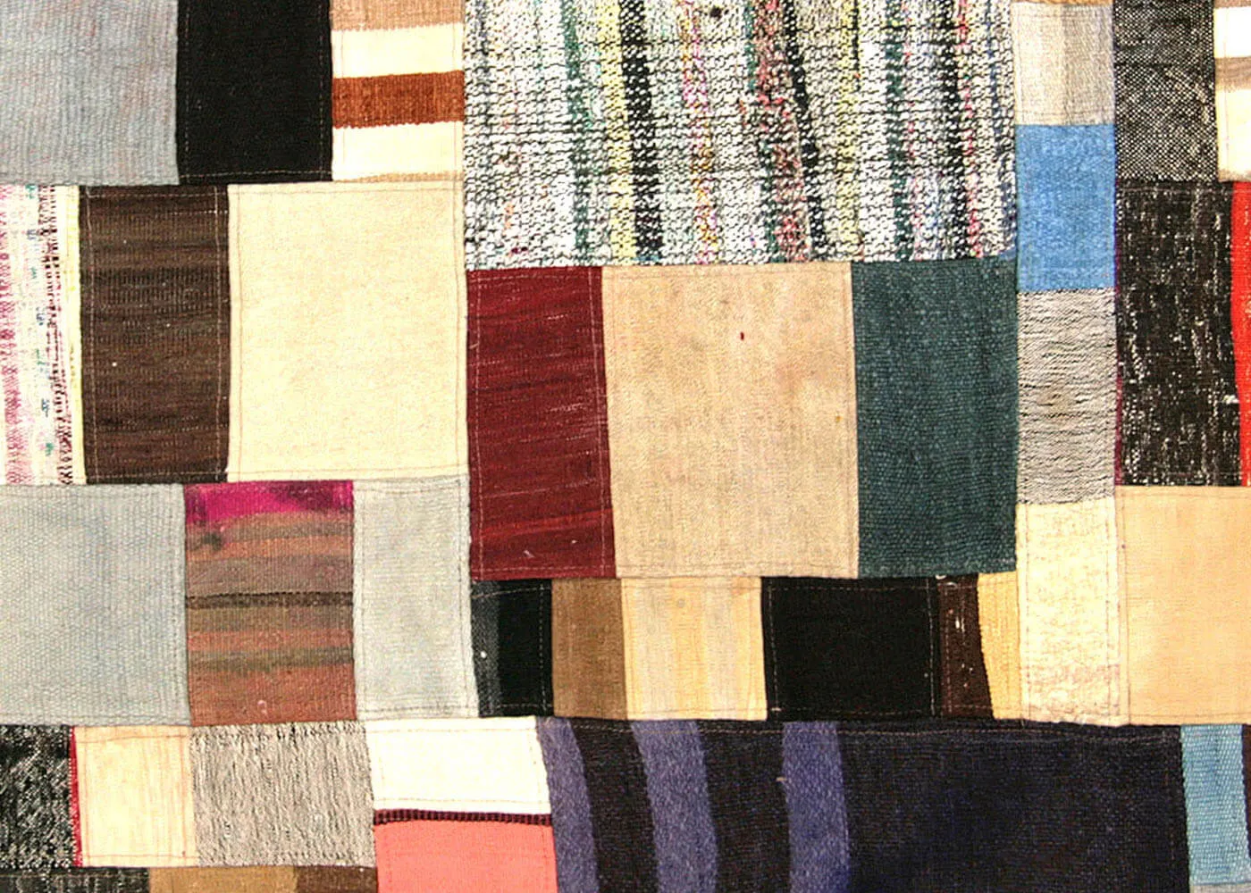 Vintage Turkish Patchwork Kilim - 3' x 4'11"
