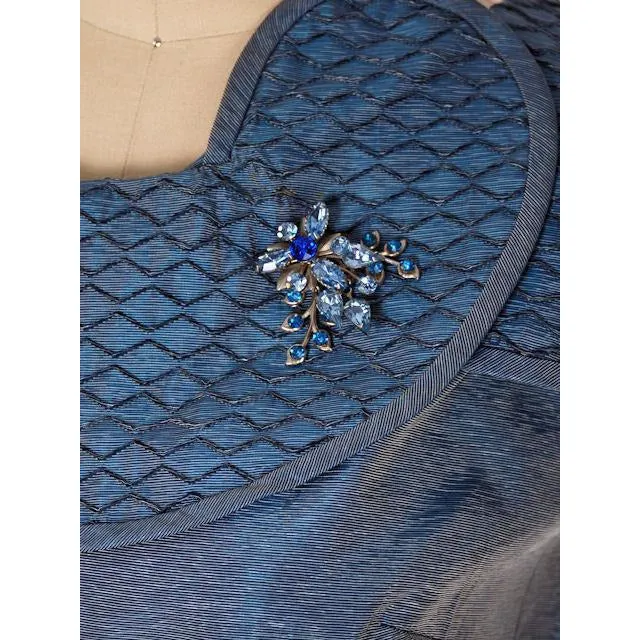 Vintage Womens S Dress Changeable Blue Bombshell Great Pocket Detail 1950s 38-26-38