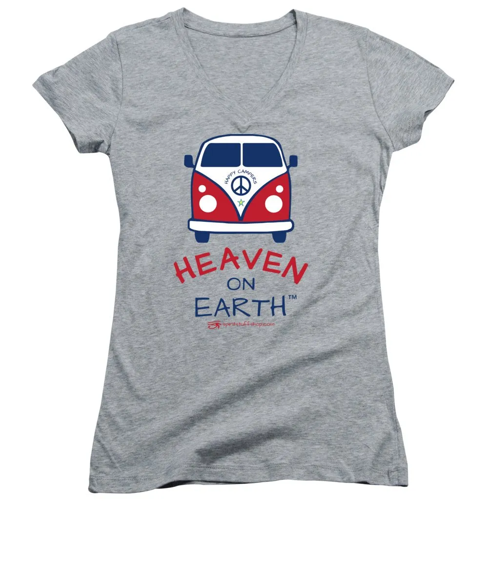 Vw Happy Camper Heaven On Earth - Women's V-Neck