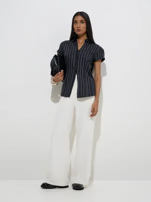 Wardrobe Black Stripe Printed Shirt