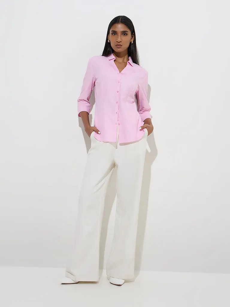 Wardrobe Pink Solid Shirt