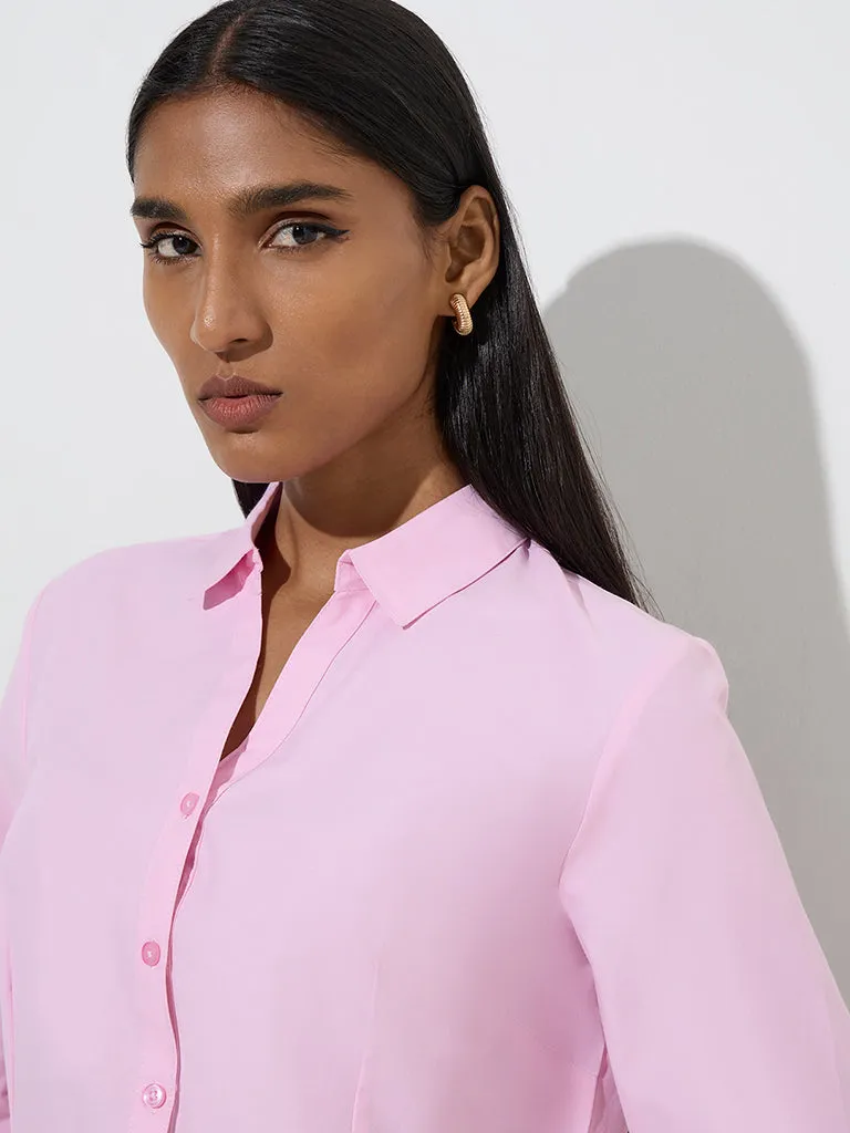 Wardrobe Pink Solid Shirt