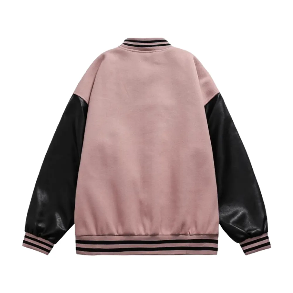 Women's Classic Gothic Lettering PU Patchwork Jacket