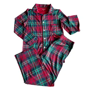 Women's Collared Pajama Set | Peacock Plaid