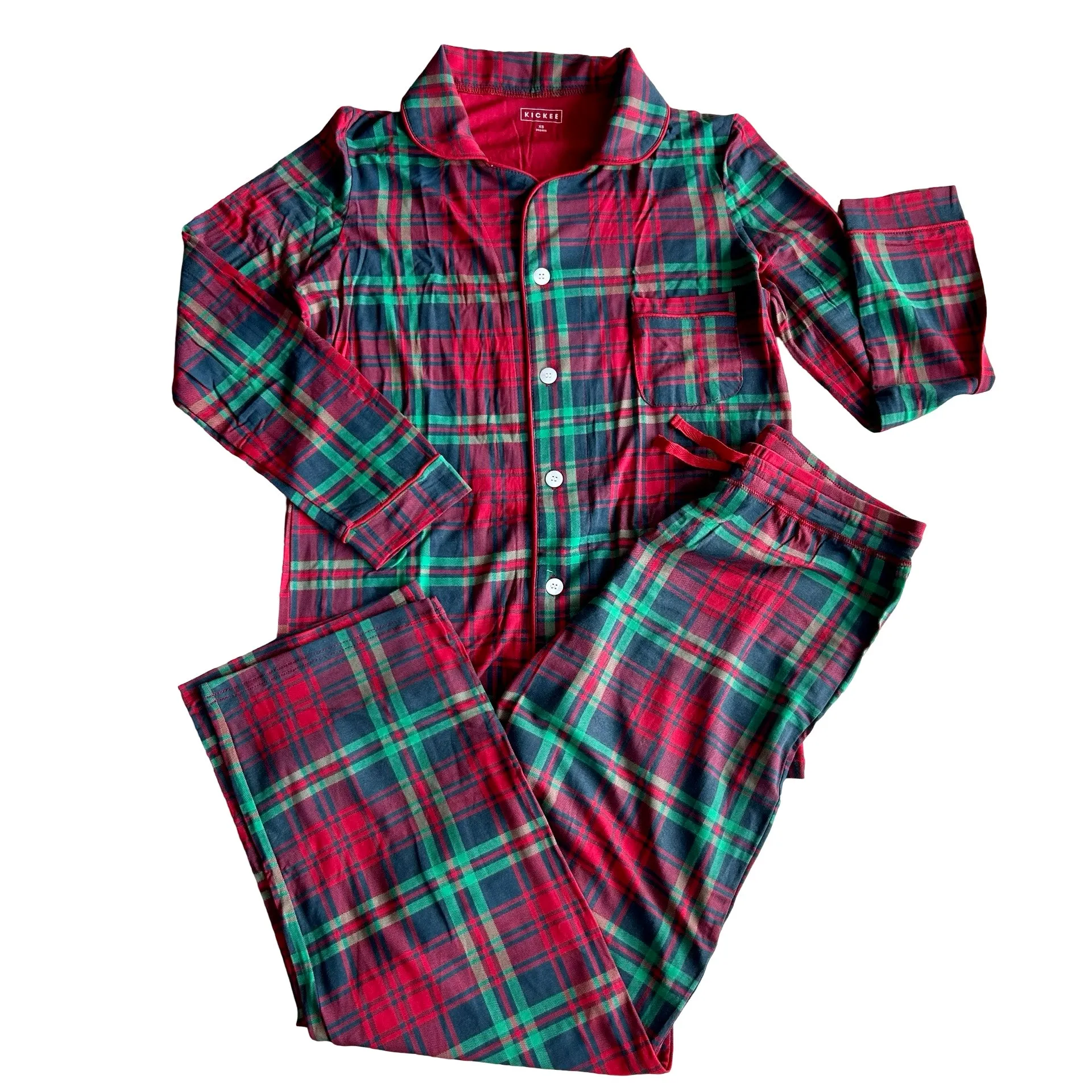 Women's Collared Pajama Set | Peacock Plaid