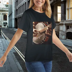 Women's Country Bluegrass Banjo Music Graphic T-shirt（Made in USA）