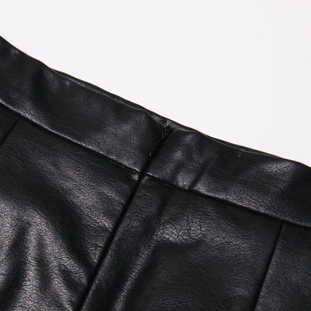 Women's Elegant PU Patchwork Maxi Skirt