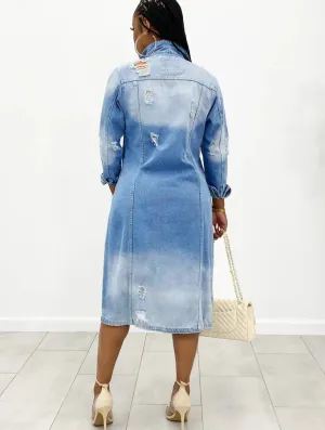 women's fashion solid color patchwork single breasted coat denim jacket