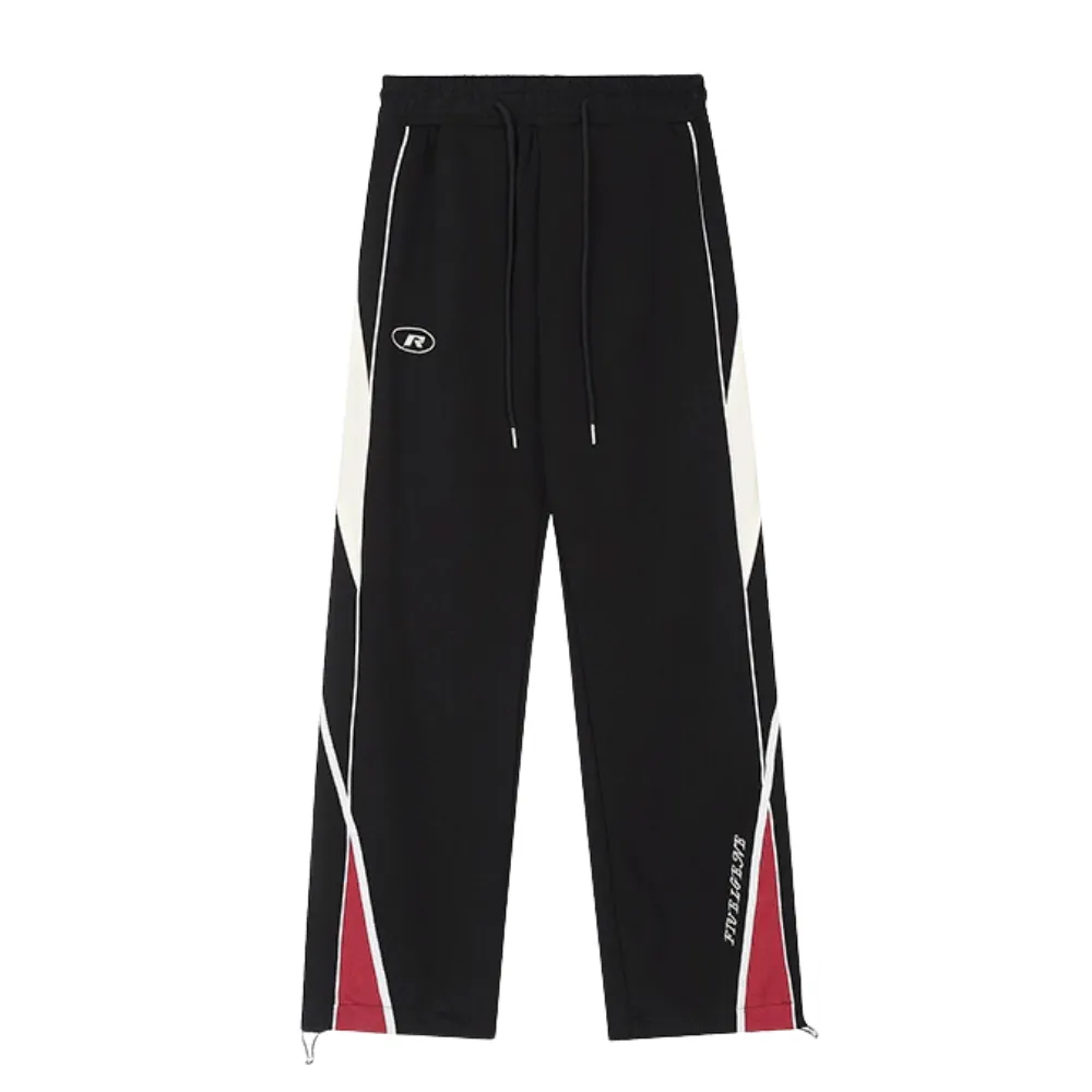 Women's Japanese Patchwork Straight-leg Sweatpants