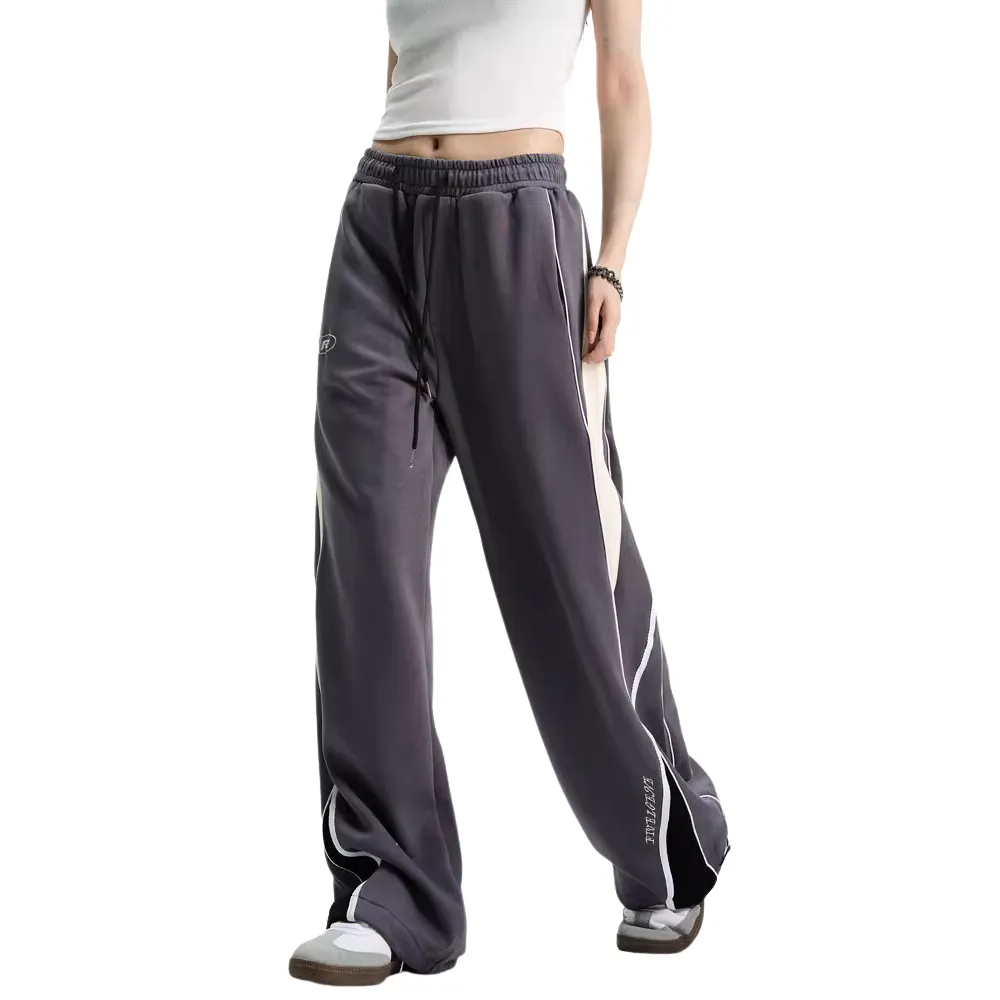 Women's Japanese Patchwork Straight-leg Sweatpants
