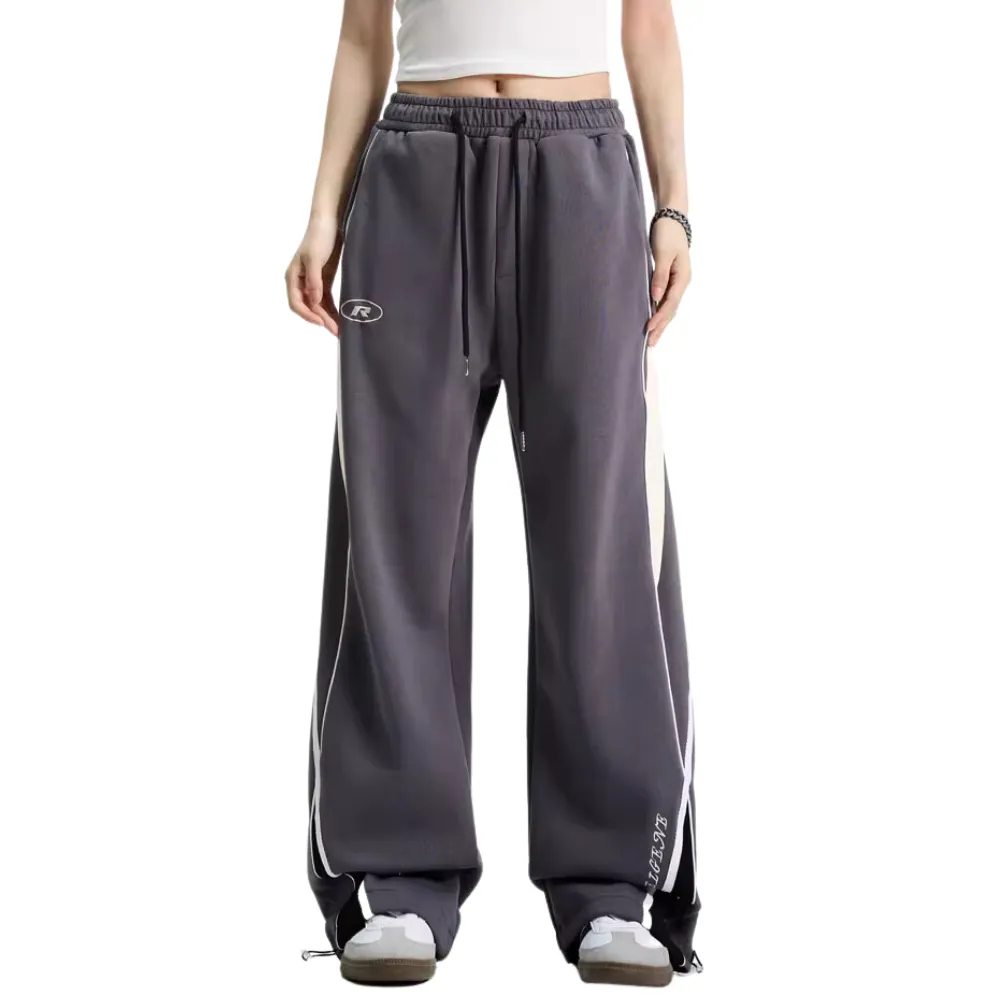 Women's Japanese Patchwork Straight-leg Sweatpants