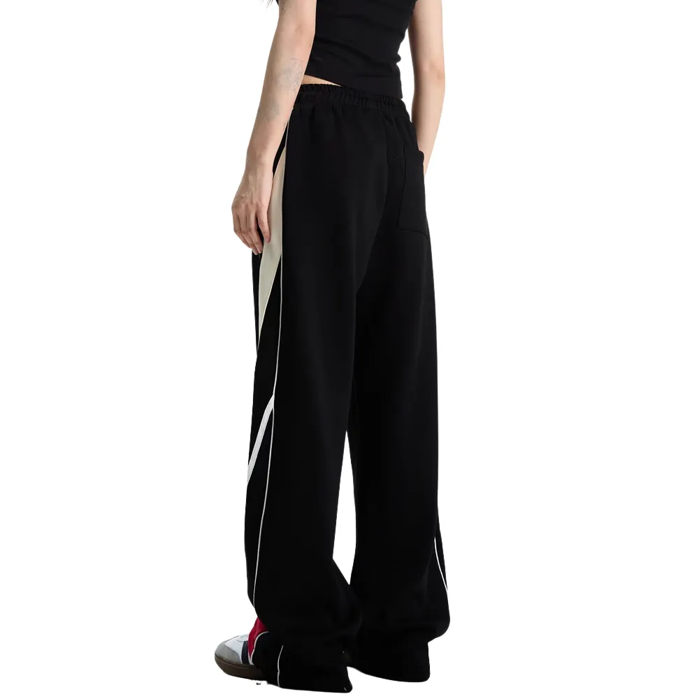 Women's Japanese Patchwork Straight-leg Sweatpants