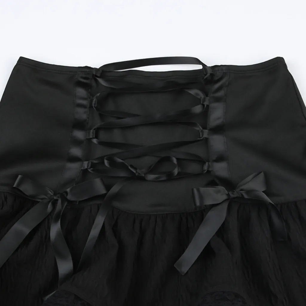 Women's Knot Lace Patchwork Skirt