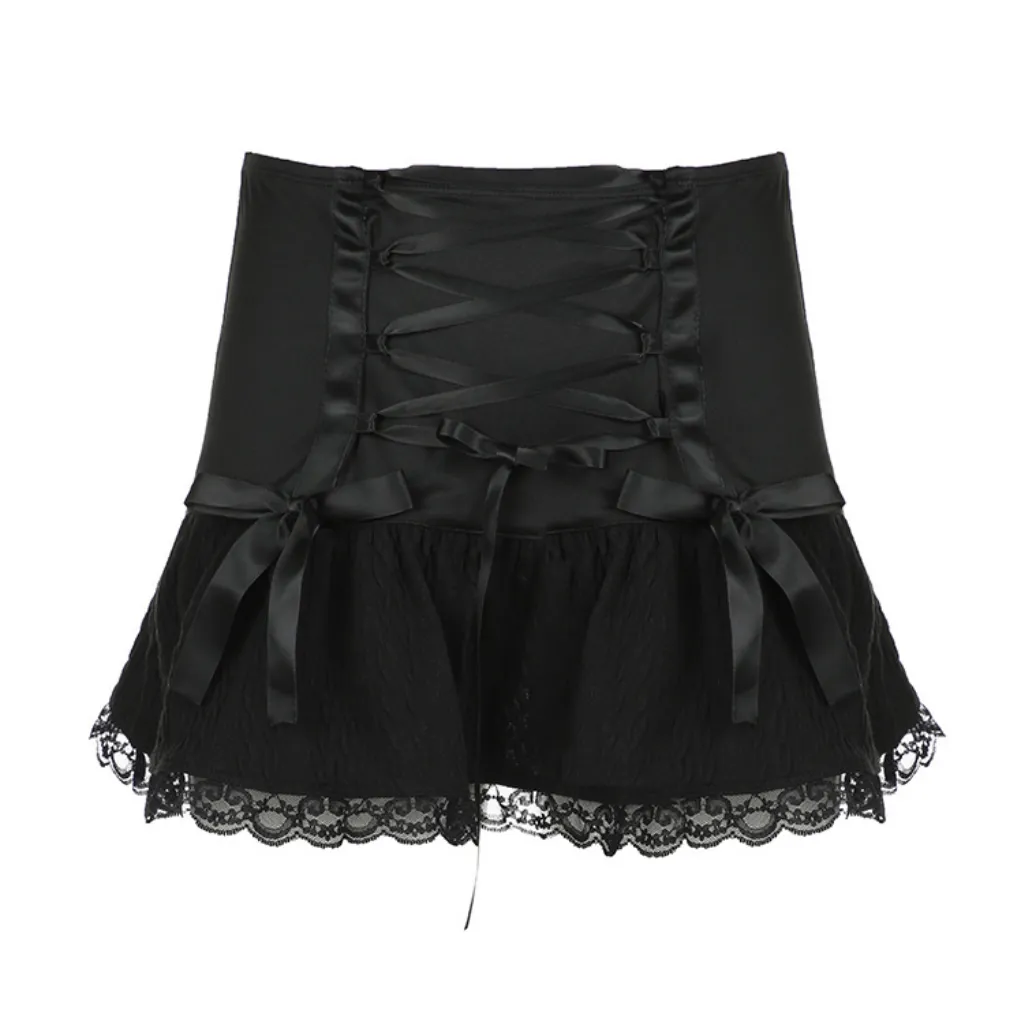 Women's Knot Lace Patchwork Skirt