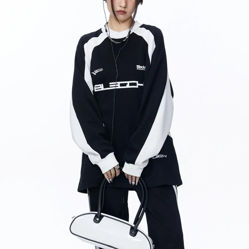 Women's Motorcycle Style Spliced Sweatshirt