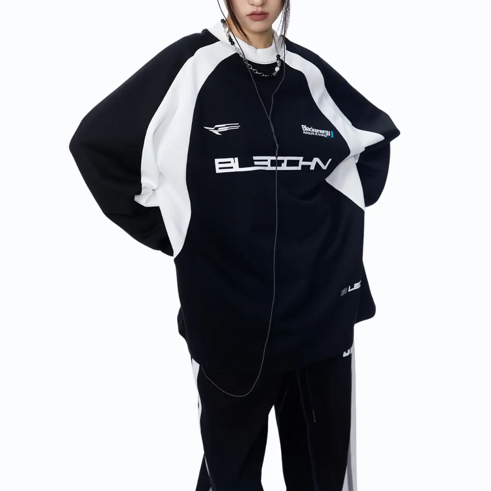 Women's Motorcycle Style Spliced Sweatshirt