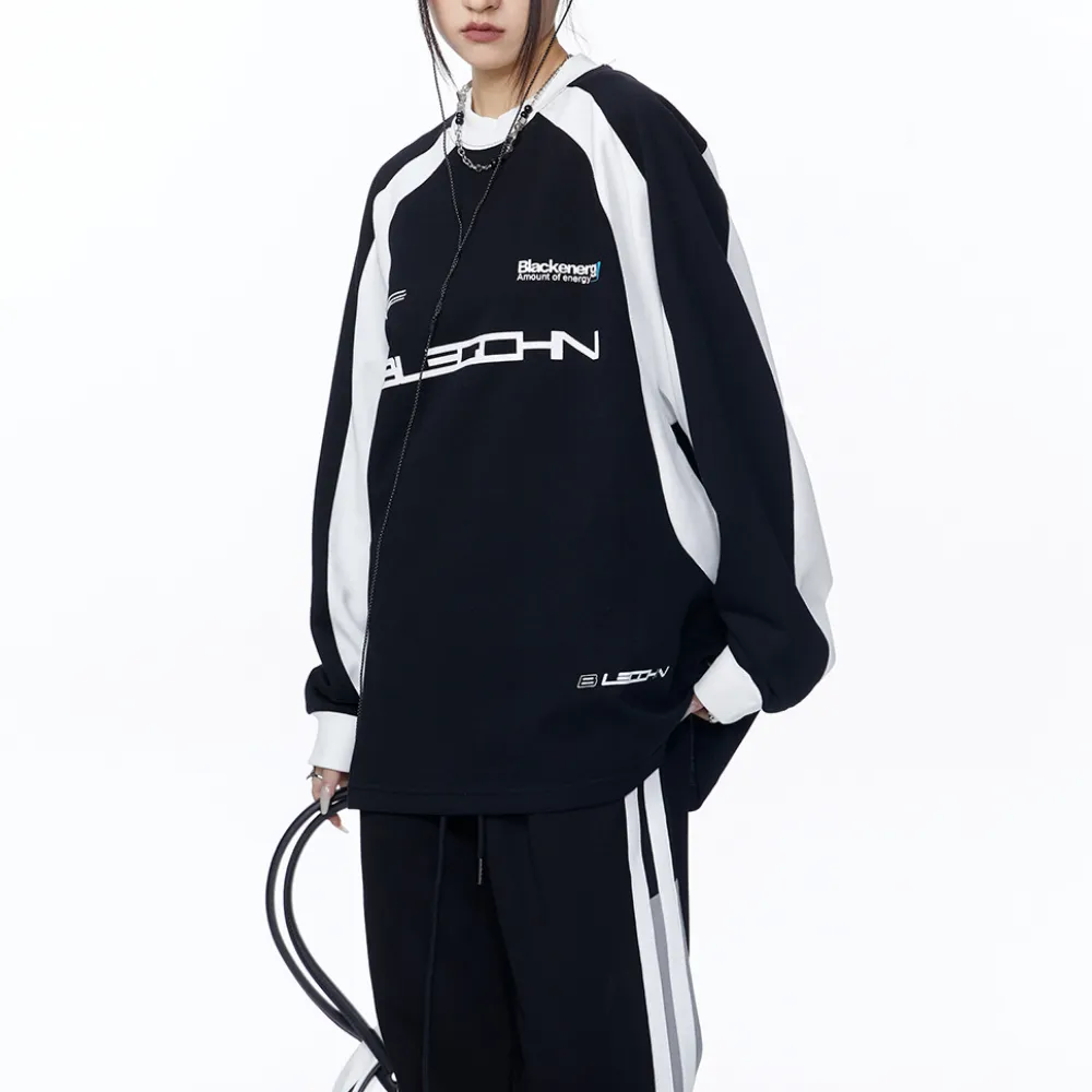 Women's Motorcycle Style Spliced Sweatshirt