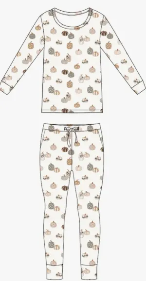 Women's Neutral Whimsy Pumpkins Bamboo Jammies