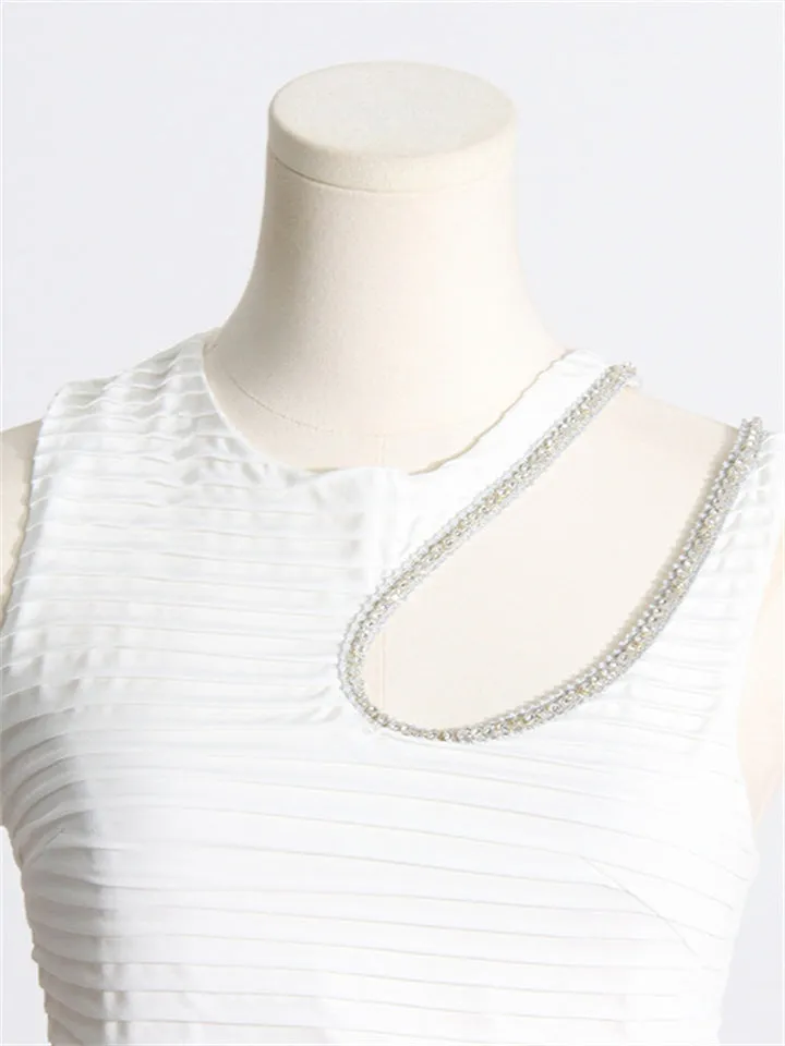 Women's Personality Hollow Out Sleeveless Pleated Dress