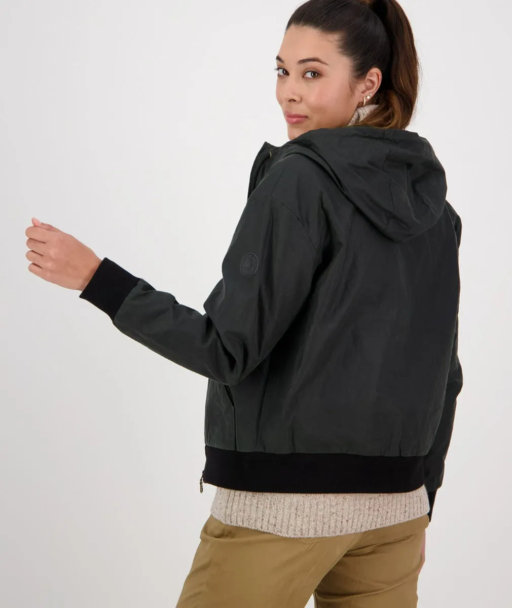 Women's Rosewood Oilskin Zip Through Hoodie