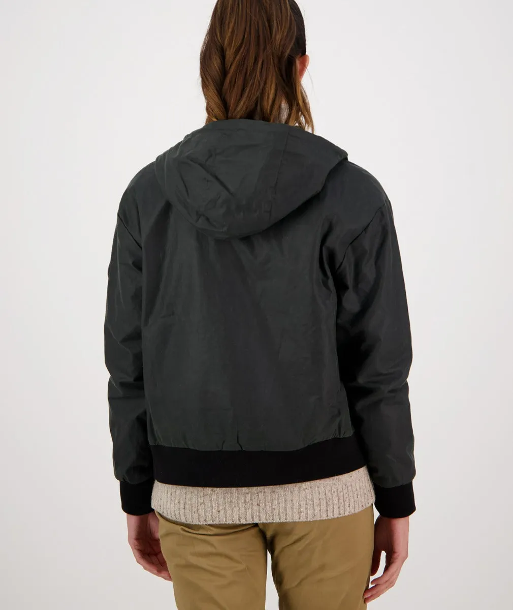 Women's Rosewood Oilskin Zip Through Hoodie