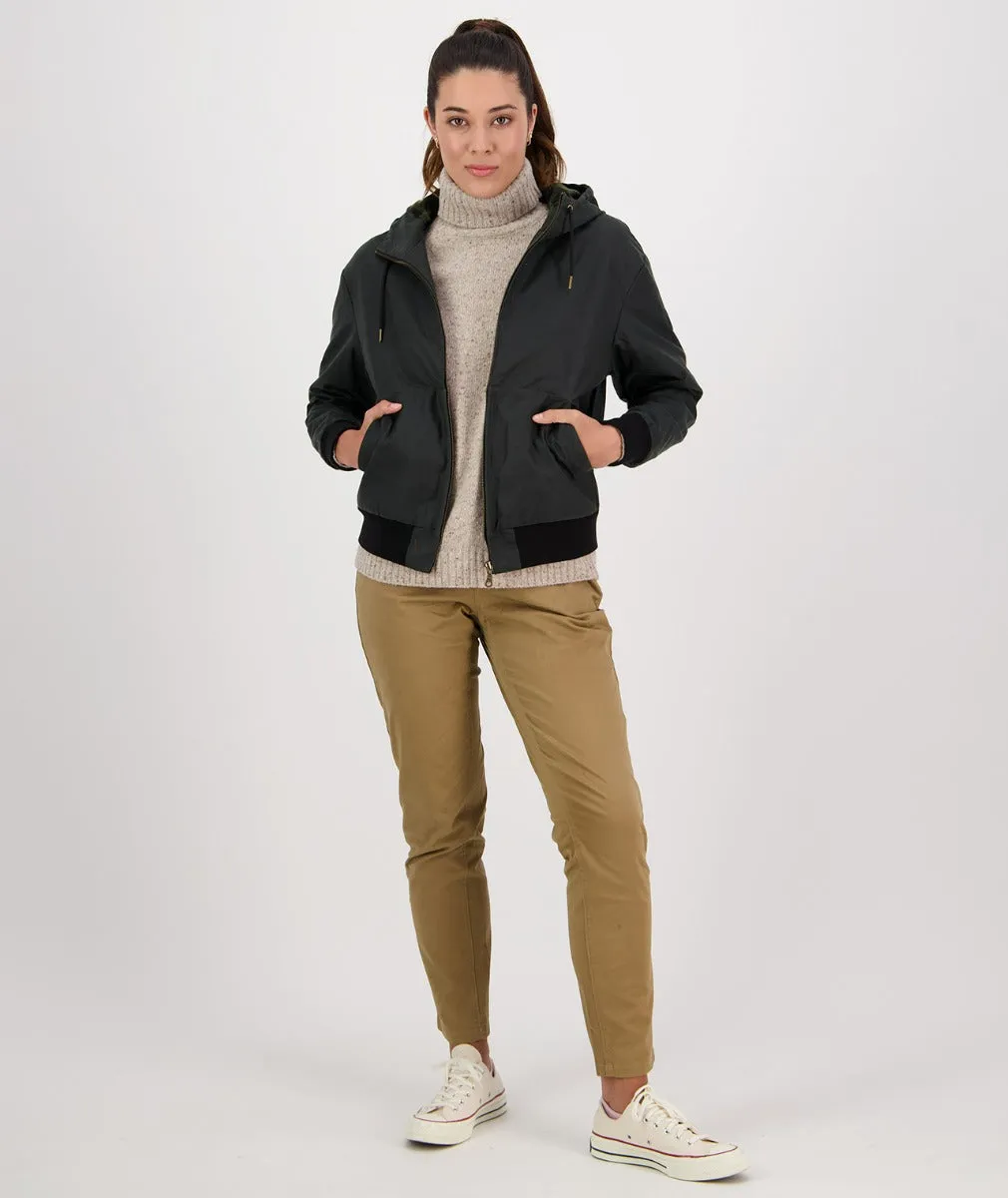 Women's Rosewood Oilskin Zip Through Hoodie