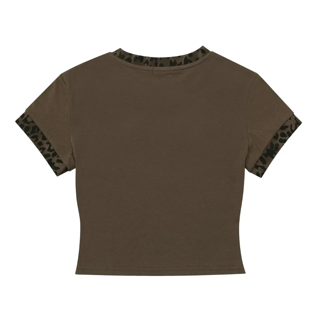Women's Sexy Leopard Patchwork T-shirt