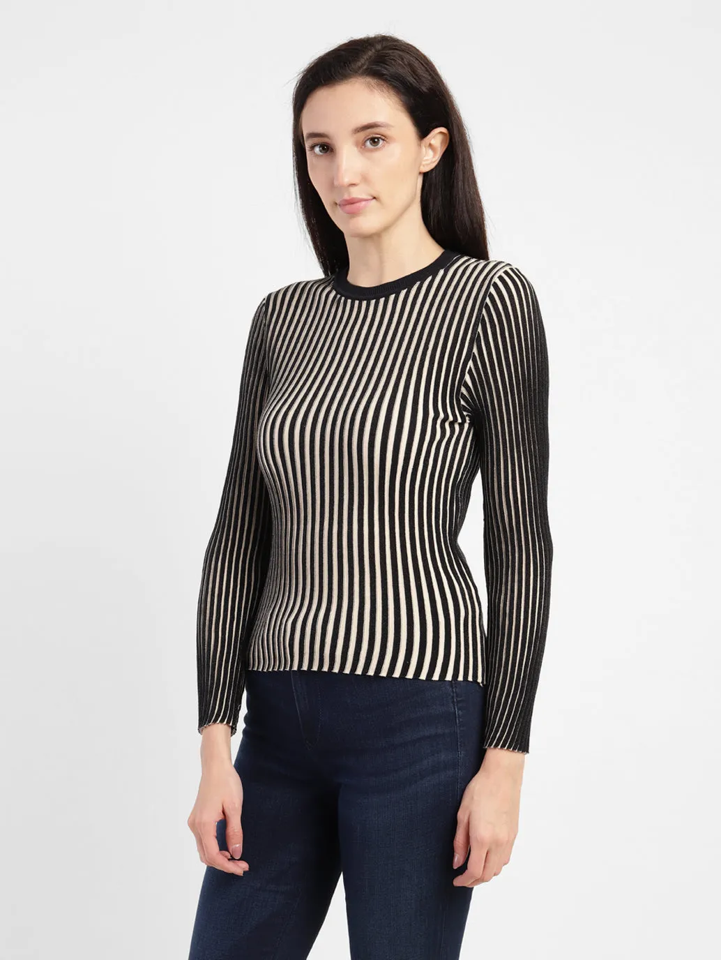 Women's Striped Crew Neck Top
