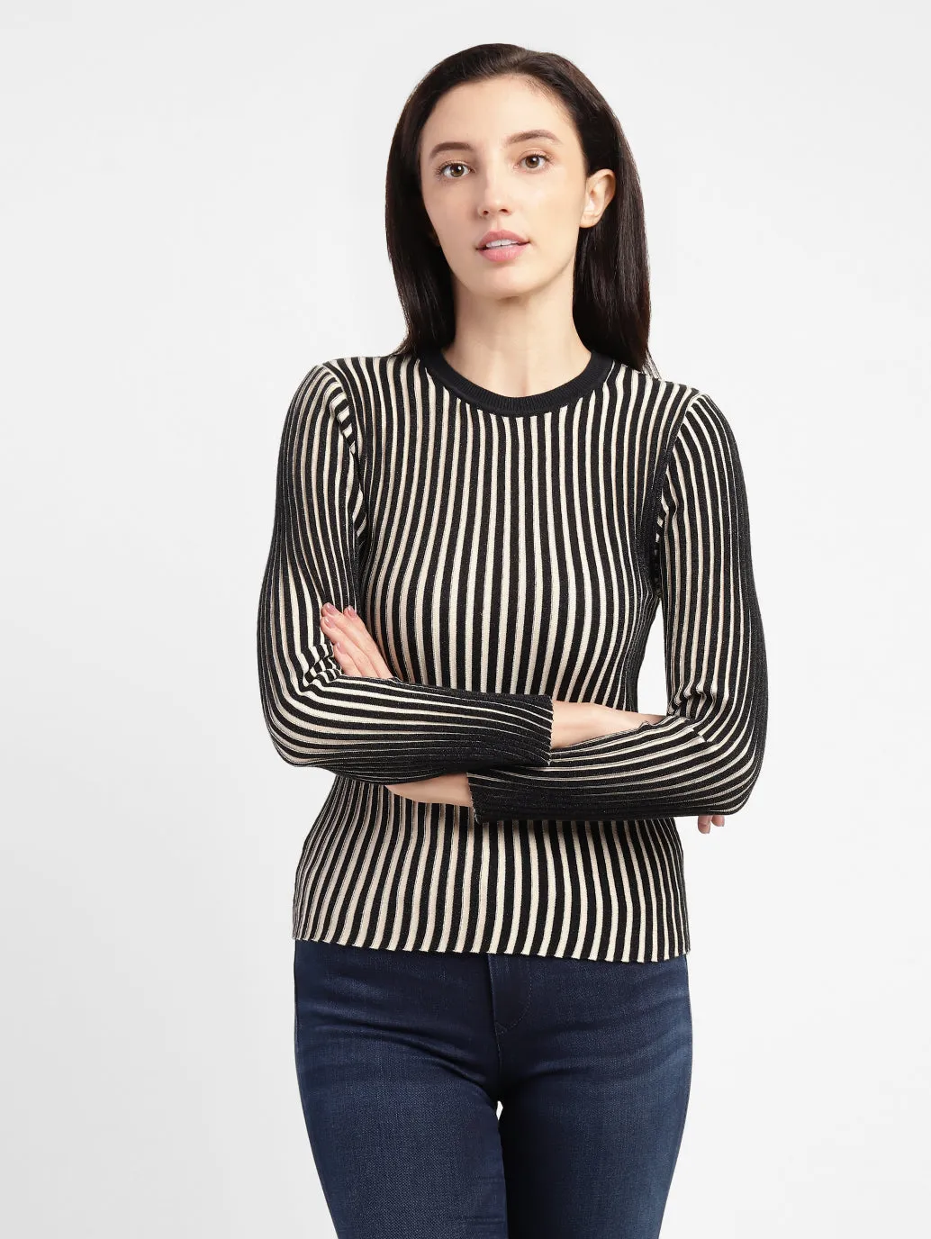 Women's Striped Crew Neck Top