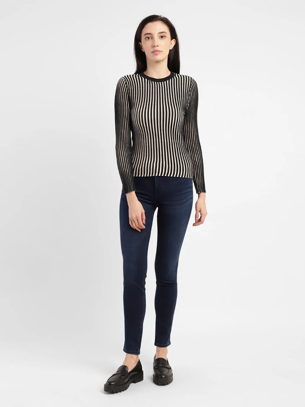 Women's Striped Crew Neck Top
