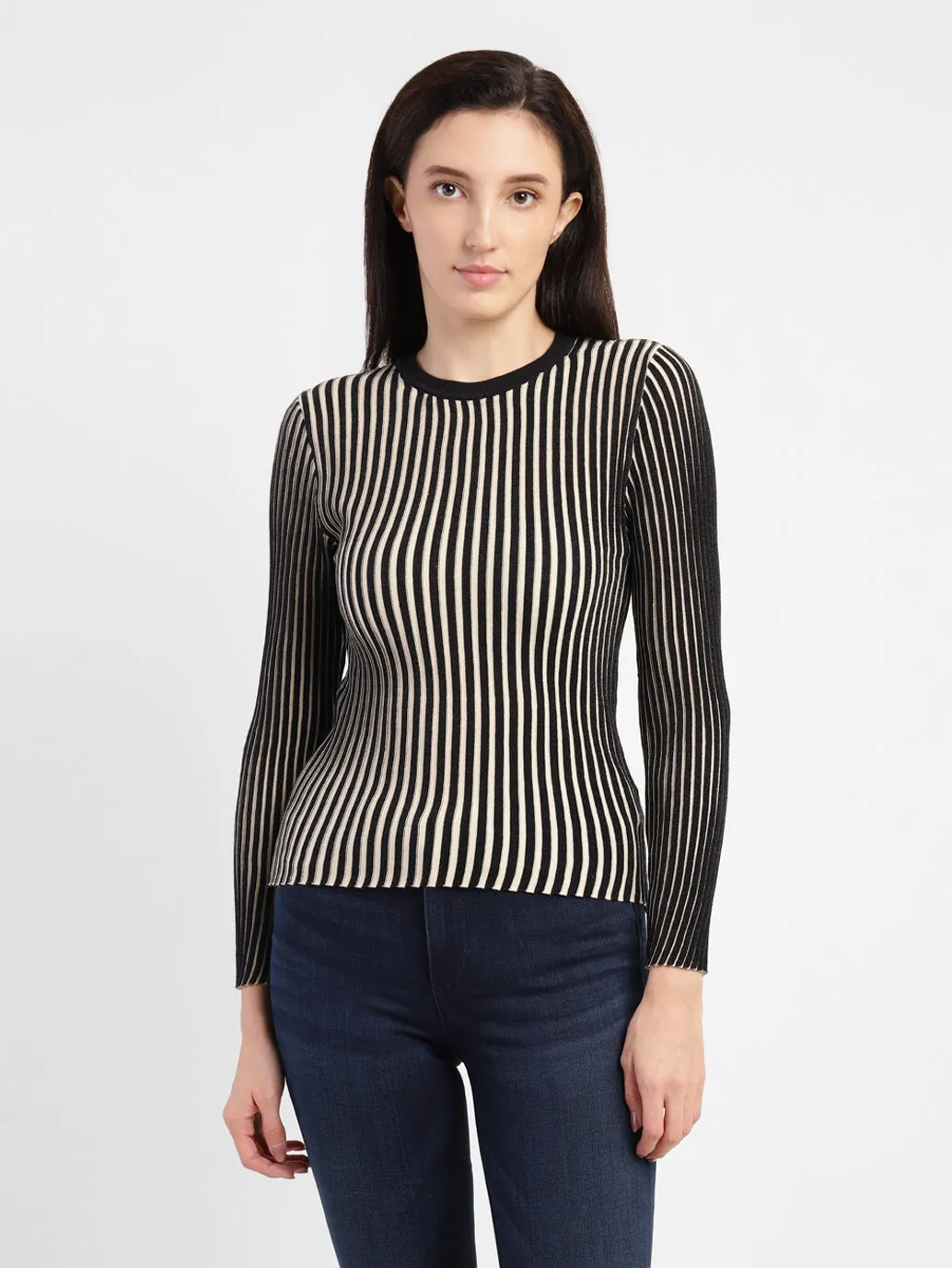 Women's Striped Crew Neck Top