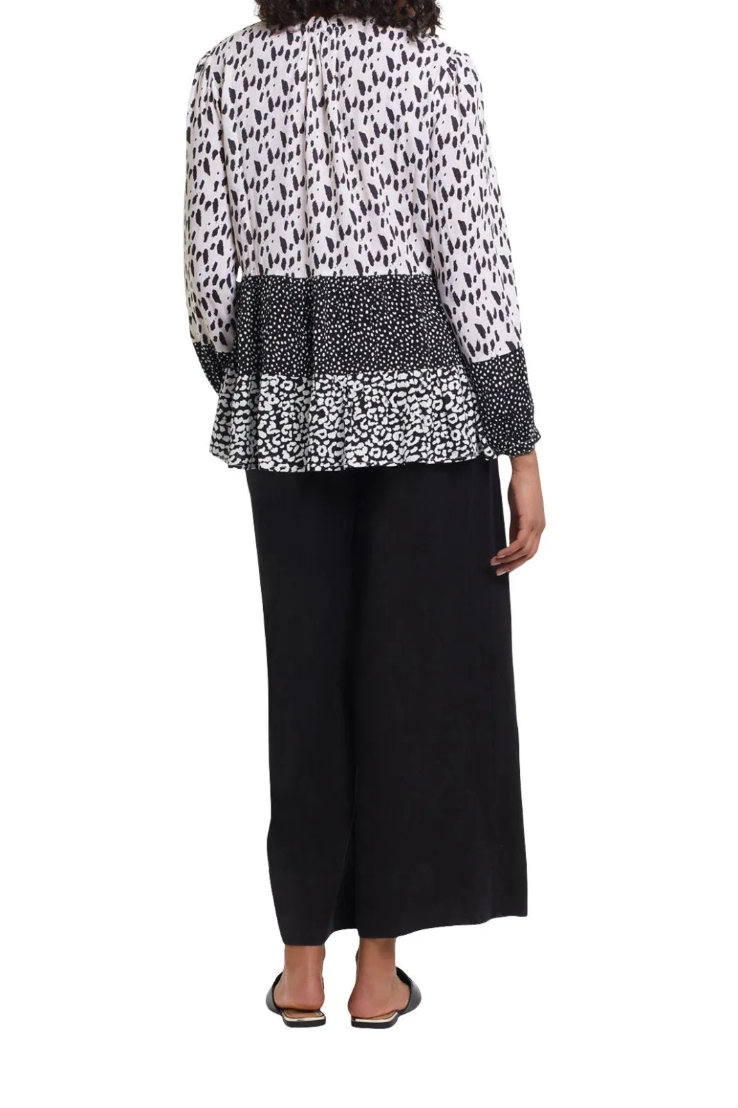 Women's Tribal | Flowy Mix Media Top with Tassels | Sedona