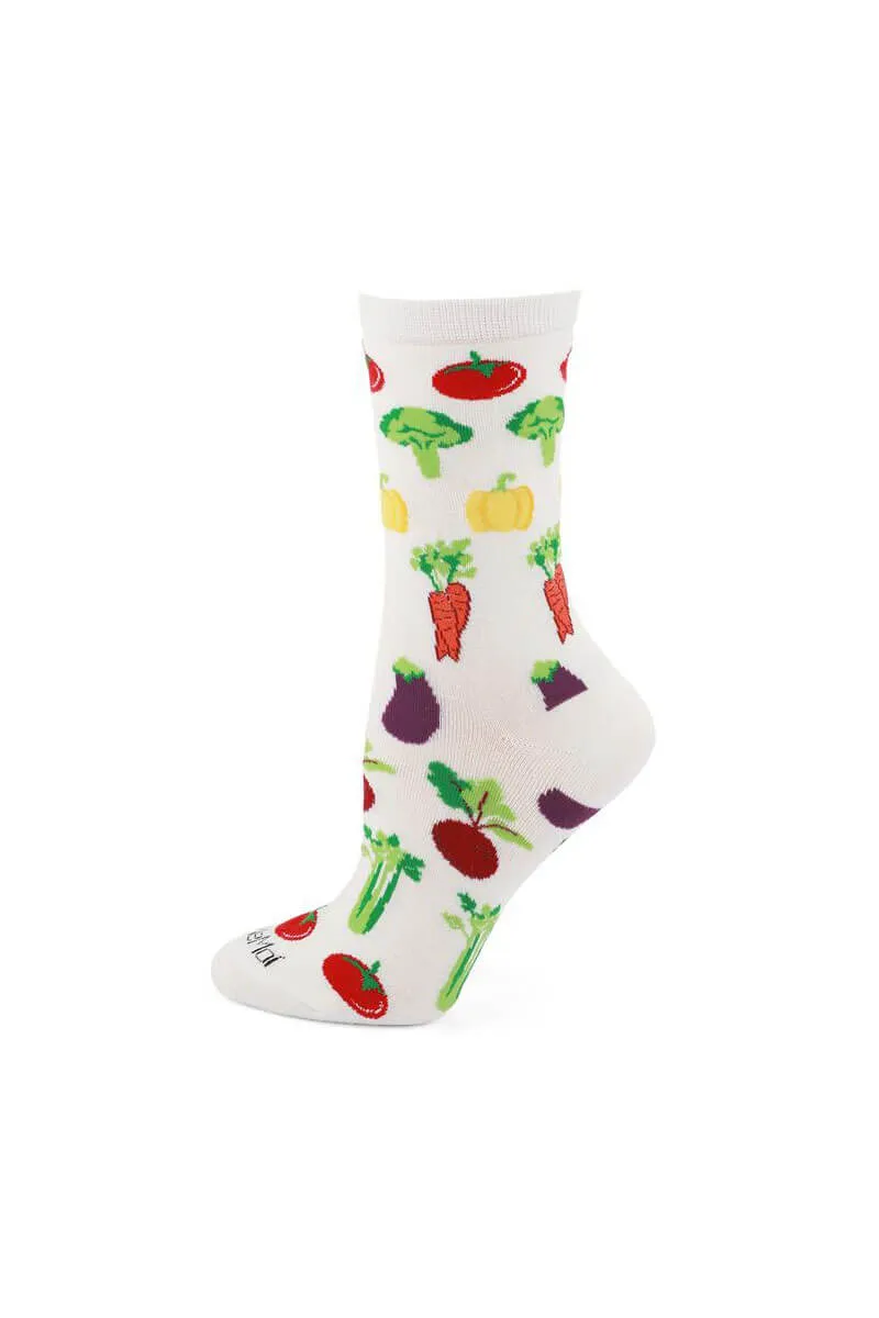 Women's Tropical Fruit and Vegetable Crew Socks