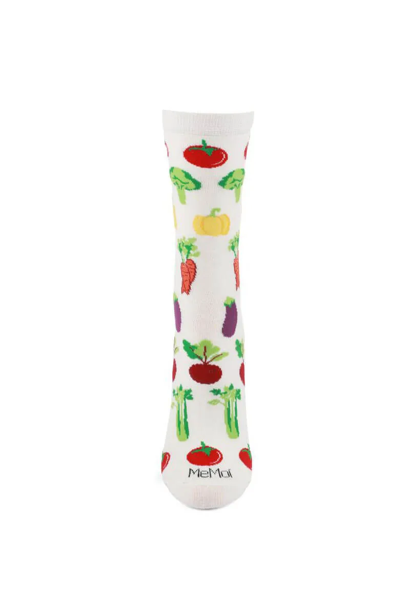 Women's Tropical Fruit and Vegetable Crew Socks